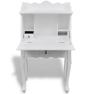 Schreibtisch Weiß - Holzwerkstoff - Massivholz - 60 x 8 x 60 cm