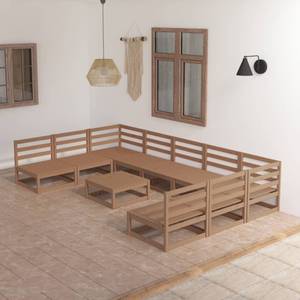 Garten-Lounge-Set (10-teilig) 3009752-1 Braun - Massivholz - Holzart/Dekor - 70 x 30 x 70 cm