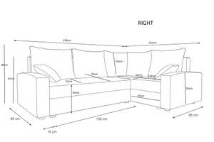 Ecksofa CHIEV-PLUS Schwarz - Rot - Ecke davorstehend rechts