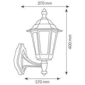 Wandleuchte A-244432 Schwarz - Metall - 27 x 40 x 17 cm