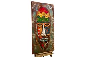 Tableau métallique Colourful Masquerade Métal - 120 x 60 x 7 cm