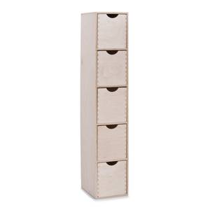 Behälter für Kleinigkeiten, 5 Schubladen Beige - Massivholz - 18 x 87 x 21 cm