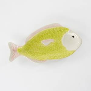 Teller Fisch Grün - Keramik - 14 x 2 x 29 cm