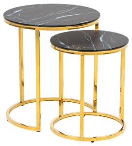 Tables d'insertion Alisma Noir - Verre - 45 x 50 x 45 cm