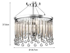 LED Deckenleuchte 3-flammig, Ø 38,7cm Silber - Durchscheinend