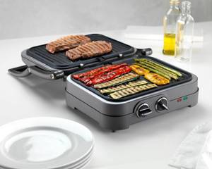 Kontaktgrill Style Grau - Metall - 33 x 2 x 37 cm