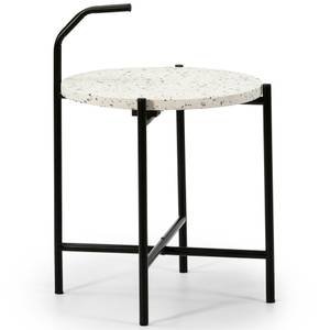 Table auxiliaire Yala Terrazzo Blanc - Pierre - 41 x 51 x 41 cm