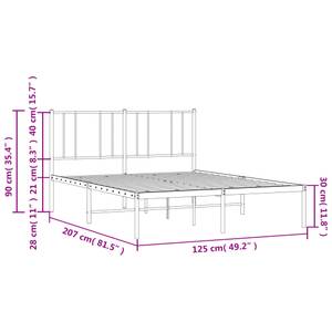 Bettgestell 3028911-1 Weiß - 125 x 207 cm