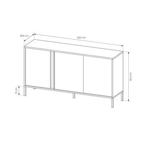 Commode DAST 3D LED Beige - Bois manufacturé - Matière plastique - 154 x 82 x 40 cm