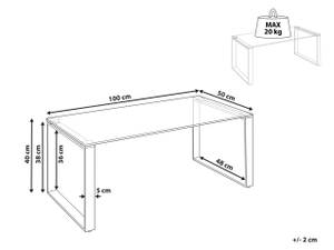 Couchtisch TILON Gold - Glas - 100 x 40 x 50 cm