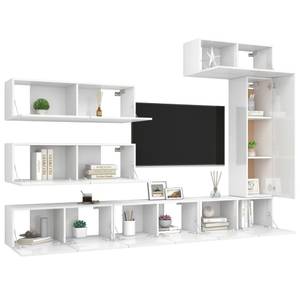 TV-Schrank 7er Set D364 Weiß - Holzwerkstoff - 30 x 30 x 80 cm