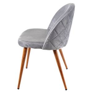 Chaise capitonnée D53 (lot de 4) Gris - Textile - 48 x 77 x 46 cm