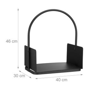 Kaminholzkorb schwarz Schwarz - Metall - 41 x 47 x 30 cm