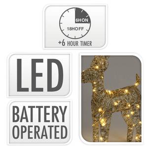 Rentier 40 LED, 37 cm Gold - Metall - 10 x 48 x 29 cm