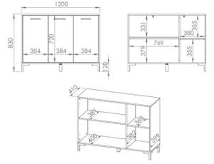 Kommode NEVIO Braun - Holzwerkstoff - 120 x 83 x 41 cm