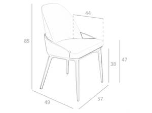 Chaise à manger en similicuir et frêne Gris - Cuir synthétique - Textile - 55 x 85 x 57 cm