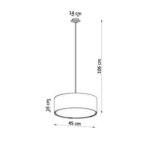 Pendelleuchte Rollo Weiß - Metall - Textil - 23 x 106 x 23 cm