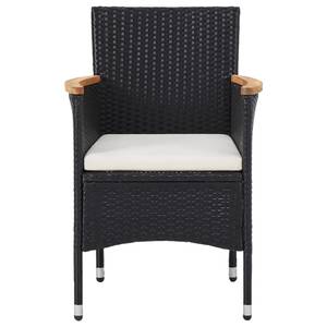 Chaise en rotin Noir - Métal - Textile - 57 x 84 x 57 cm