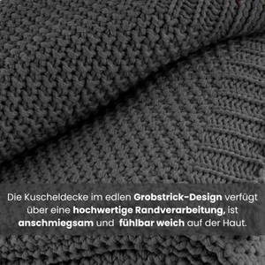 Strickdecke Kuscheldecke premium Grau - Schiefergrau