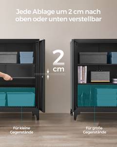 Aktenschrank Berlin Schwarz - 40 x 90 x 80 cm