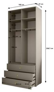 Garderobe Inova 2 Z1 Schwarz - Gold