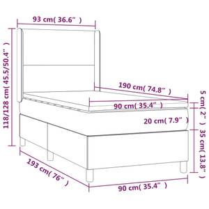 Bettgestell-K-4737 Grau - Tiefe: 193 cm