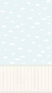 Wallpanel Wolkentapete Blau - Creme