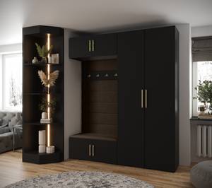 Garderobe Inova 3 Z18 Schwarz - Braun - Gold - Gold