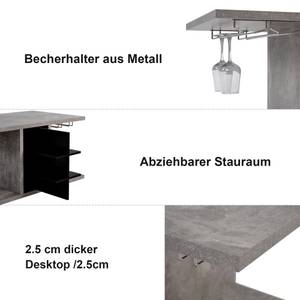 Couchtisch Morandi Ⅱ Grau - Holzwerkstoff - Metall - Massivholz - 55 x 45 x 95 cm