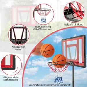 Basketballkorb EB50324DQDE Rot - Metall - 46 x 14 x 76 cm