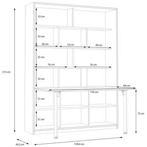 Jugendzimmer Simon 22 (2-teilig) Weiß - Holzwerkstoff - 160 x 215 x 58 cm