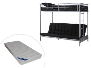 Hochbett MODULO Silber - Metall - 96 x 170 x 198 cm