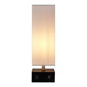 Lampe de table de chevet avec port USB Bois manufacturé - 11 x 37 x 11 cm