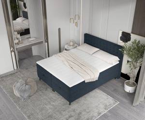 Premium Boxspringbett Milo Marineblau - 140 x 114 x 212 cm