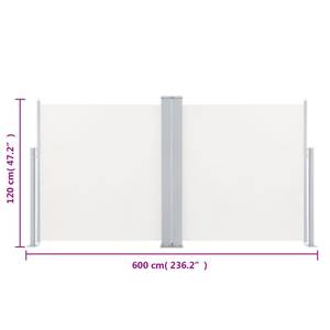 Ausziehbare Seitenmarkise Weiß - Textil - 600 x 120 x 1 cm