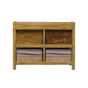 Banc Quassia Beige - Bois massif - 30 x 46 x 60 cm