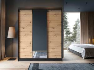 Penderie Artinero Noir - Marron - Largeur : 180 cm - 3 portes