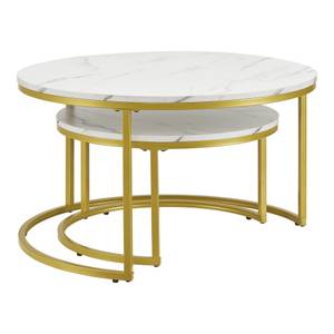 Set de 2 tables basses Christchurch Blanc - Bois manufacturé - 80 x 45 x 80 cm