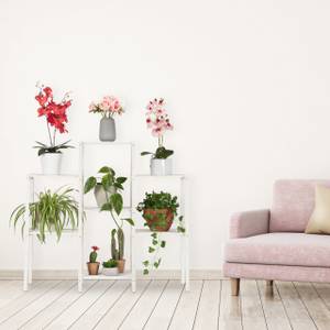 Etagère à fleurs blanche en bois 89 x 70 x 27 cm