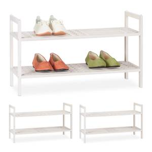 Étagère chaussures blanche empilable x3 Blanc - Bois manufacturé - 69 x 41 x 27 cm