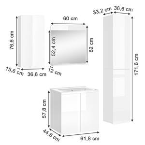 Salle de bains Izan blanc (4 éléments) Hauteur : 184 cm