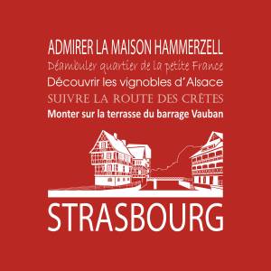 Tableau sur toile Strasbourg 30x30 cm Rouge