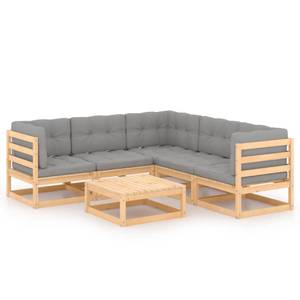 Garten-Lounge-Set (6-teilig) 3009818-2 Grau - Holz