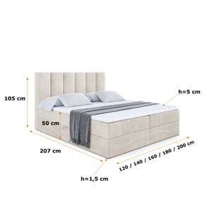 Boxspringbett BOXI1 Beige - Breite: 200 cm - H4