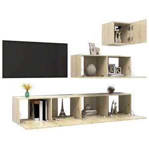 TV-Schrank 4er Set D814 Braun - Holzwerkstoff - 30 x 30 x 31 cm