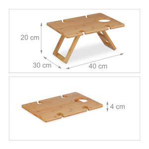 Eckiger Picknick Weintisch aus Bambus Braun - Bambus - 40 x 20 x 30 cm