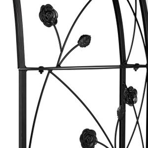 Halbrunder Rosenbogen zur Wandmontage Schwarz - Metall - 39 x 256 x 72 cm
