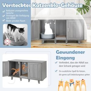 Katzenschrank BH32262 Grau - Holzwerkstoff - 52 x 65 x 120 cm