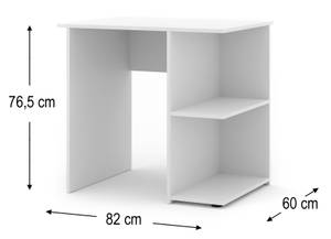 Schreibtisch POKO 82x60x77 Weiß - Holzwerkstoff - Kunststoff - 82 x 77 x 60 cm