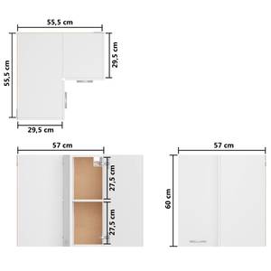 Armoire d'angle suspendue 3016496-13 Blanc